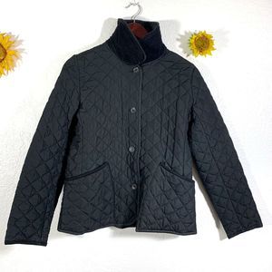 Banana Republic Quilted Corduroy Trim Pocket Jacket Coat Size Small Womens
